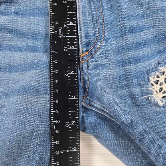 Rag & Bone Mid Rise Crochet Lace Skinny Fit Denim Jeans Women's Size 24 - Picture 6 of 8